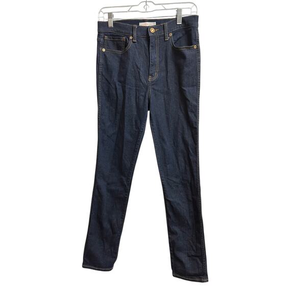 Tory Burch Straight Leg Jeans Dark Wash 27 - Picture 1 of 12